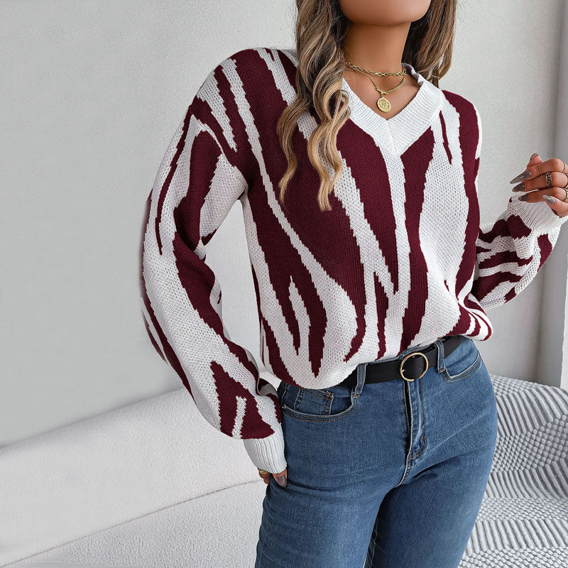 Drune | Modischer Pullover mit Gestricktem Farbblock