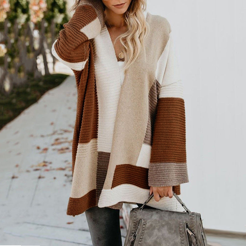 Damen modische Cardigan mit weichem Strick und geräumigen Ärmeln Drune