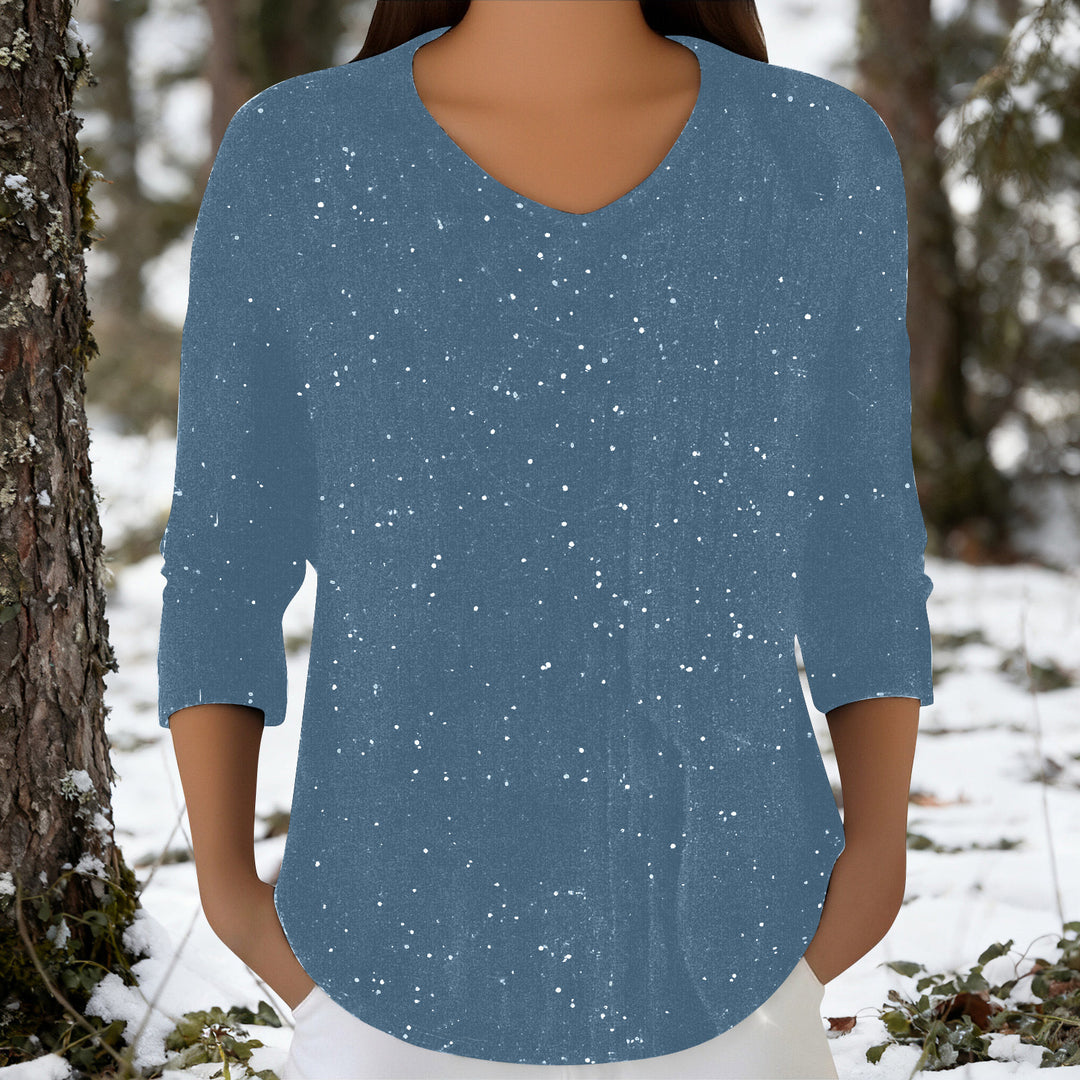 Damen Langarmshirt mit V-Ausschnitt Drune