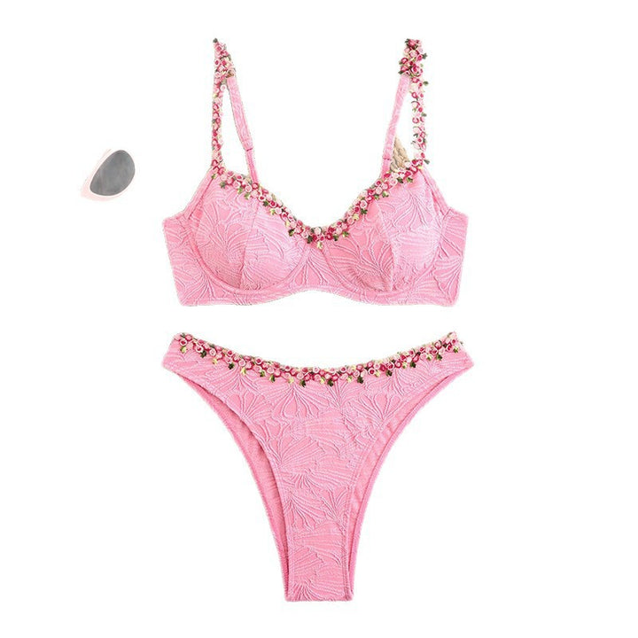 Damen Bikini-Set mit floralen Akzentstickereien Drune