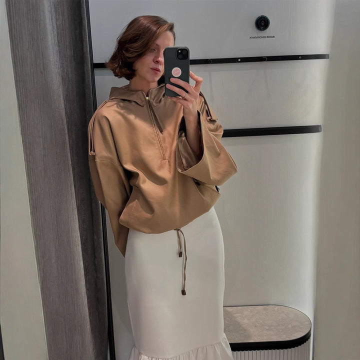 Damen oversized Fleecejacke mit praktischen Taschen Drune