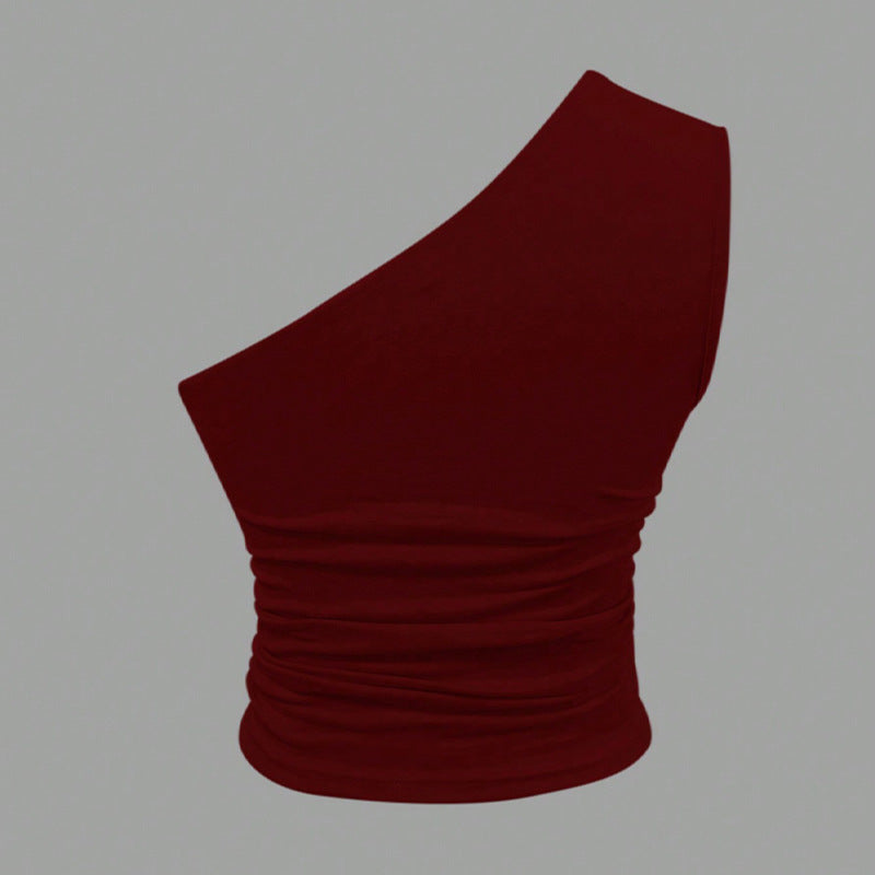 Damen Asymmetrisches Crop-Top mit figurschmeichelndem Design Drune