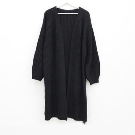 Damen Grobstrick Oversize Cardigan mit offenen Front und langen Ärmeln Drune