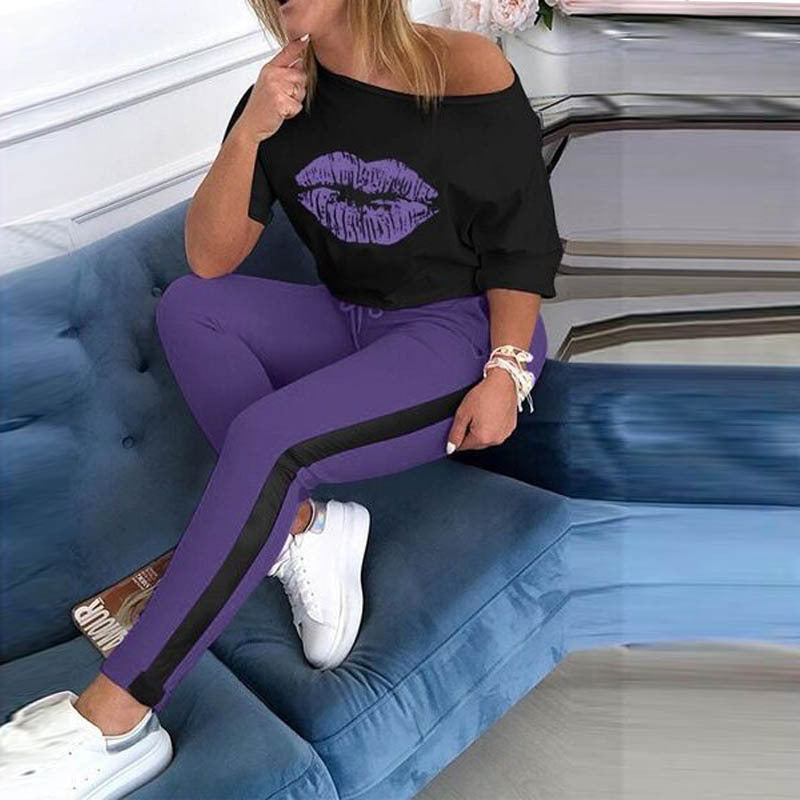 Damen Sportleggings im modernen Color-Block-Design mit elastischem Bund und hoher Taille Drune