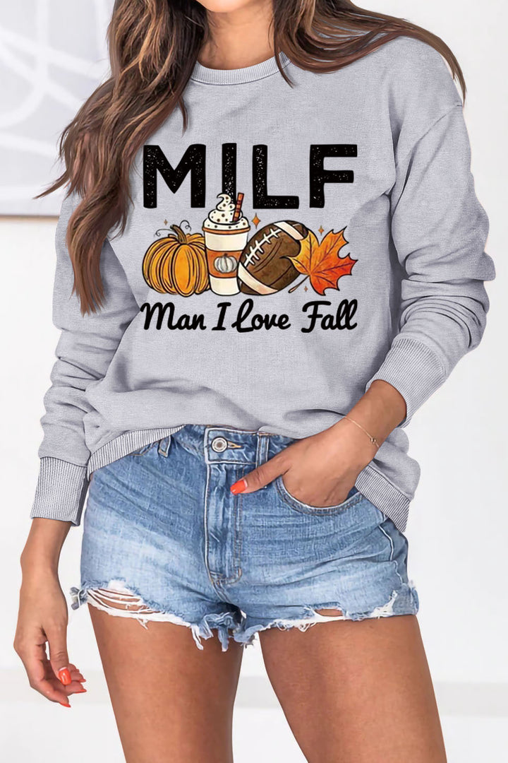 Damen Sweatshirt mit herbstlichem Essenzen-Motiv und inspirierendem Schriftzug Drune