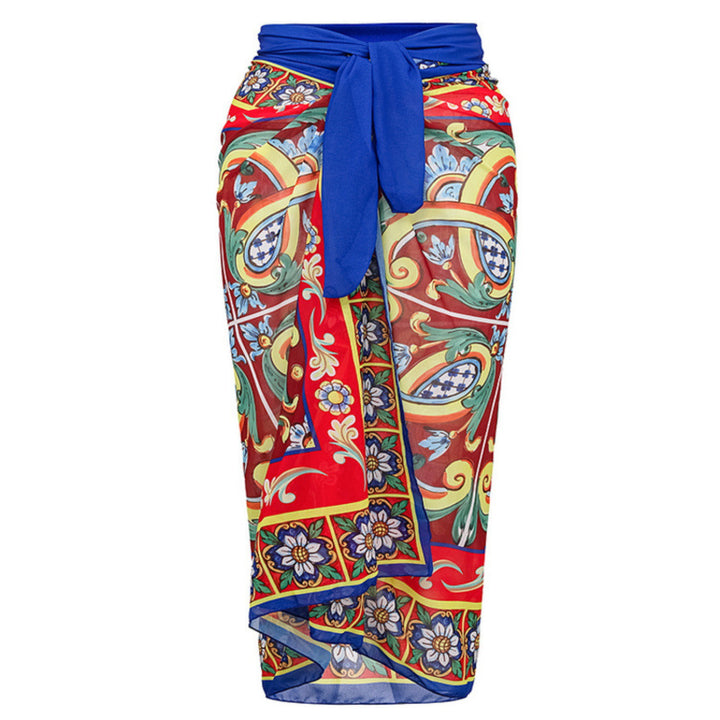Damen Badeanzug-Set mit floralem Muster und elegantem Wickelrock Drune