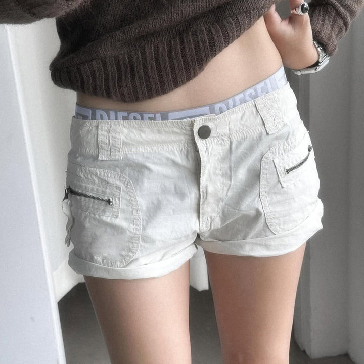 Damen leichte Shorts mit praktischen Reißverschlusstaschen Drune