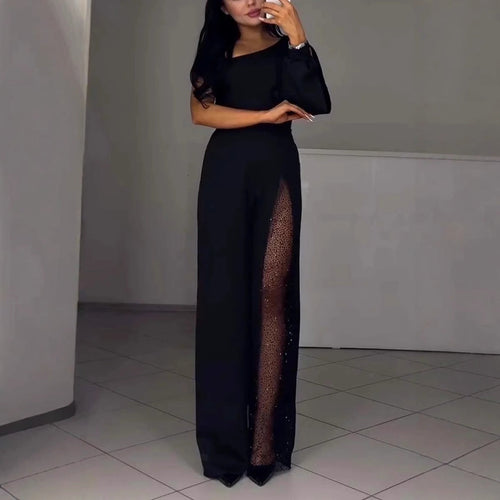 Drune | Sexy einseitiger High-Slit-Jumpsuit