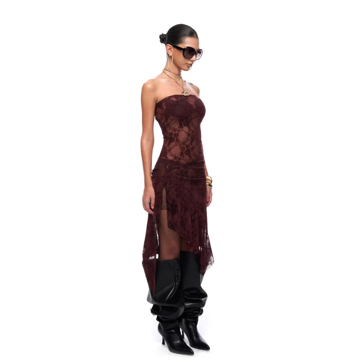 Damen Elegant geschnittenes Spitzenkleid Drune