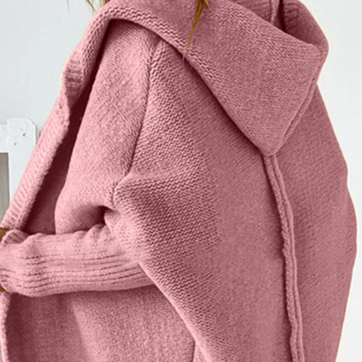 Damen gemütlicher Cardigan mit Kapuze und Farbverlauf Drune