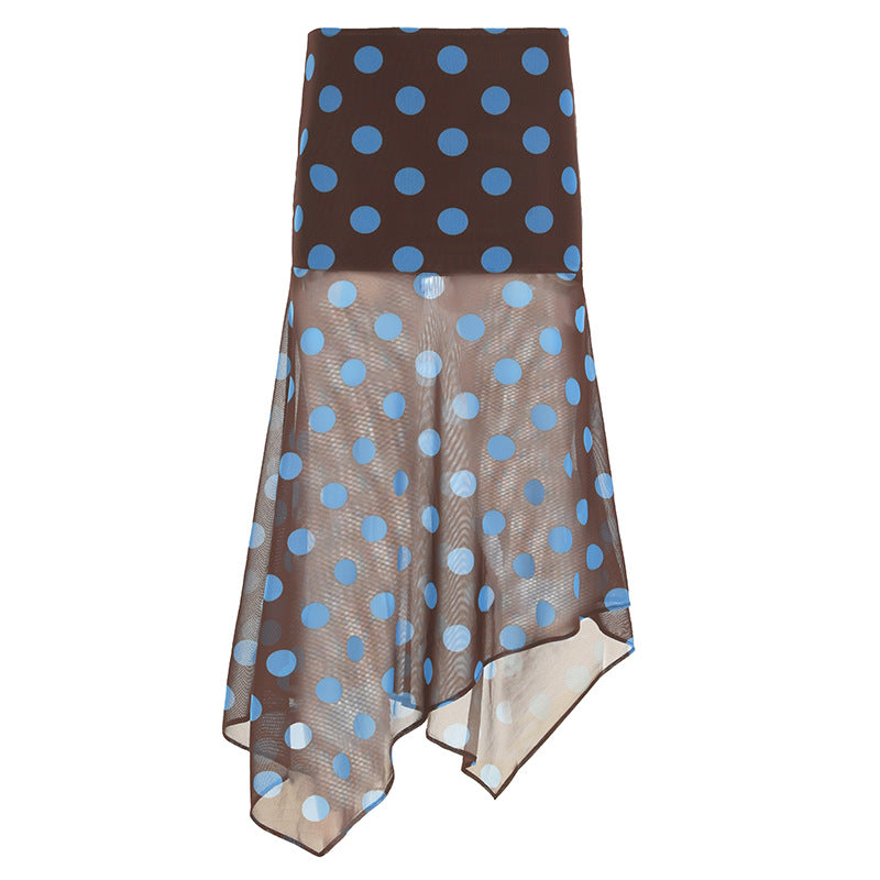 Damen ärmelloses Oberteil mit einzigartigem polka-dot Design und verstellbarem Halspartie Drune