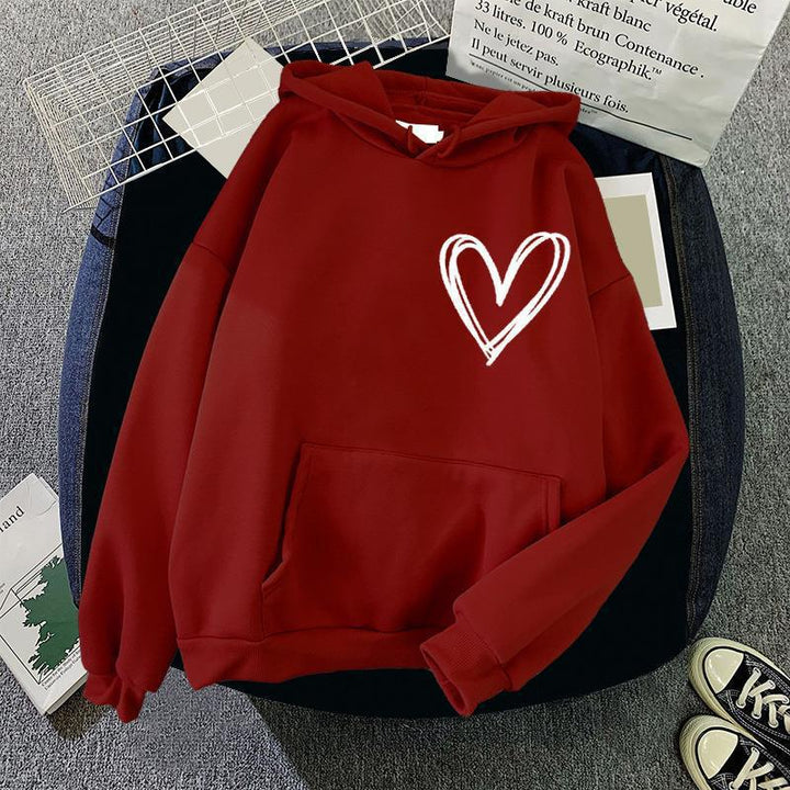 Damen Kapuzenpullover mit lieblichen Herzmotiv Drune