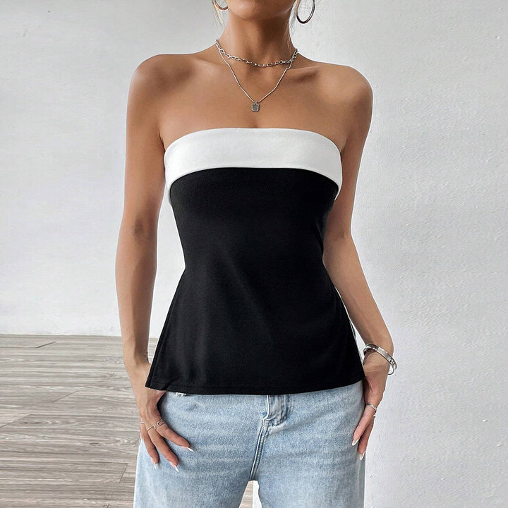 Damen Trägertop mit figurbetonender Silhouette und elegantem Kontrastdesign Drune