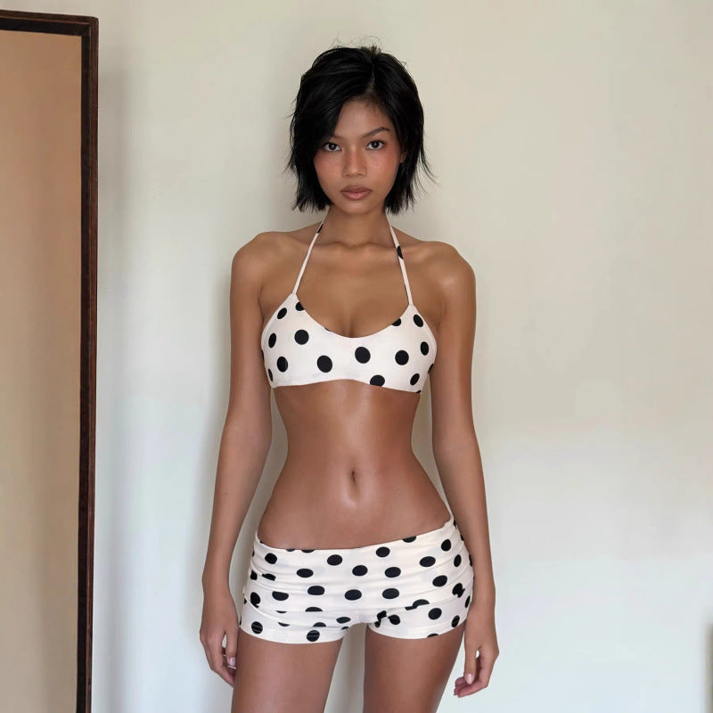Damen Bikiniset mit verspieltem Punktedesign und eleganten Bindeträgern Drune