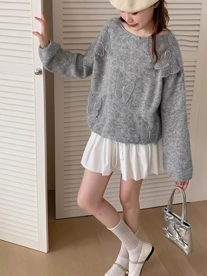 Drune | Eleganter Pullover Aus Besticktem Blumenstrick Für Frauen