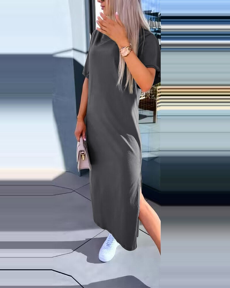 Frauen Freizeit Maxi Kleid Drune