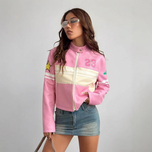 Damen Sportliche Kurzjacke mit detailreichen Applikationen Drune