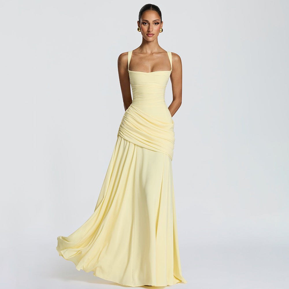 Damen Maxikleid mit innovativem Drapierungseffekt und elegantem Schnitt Drune