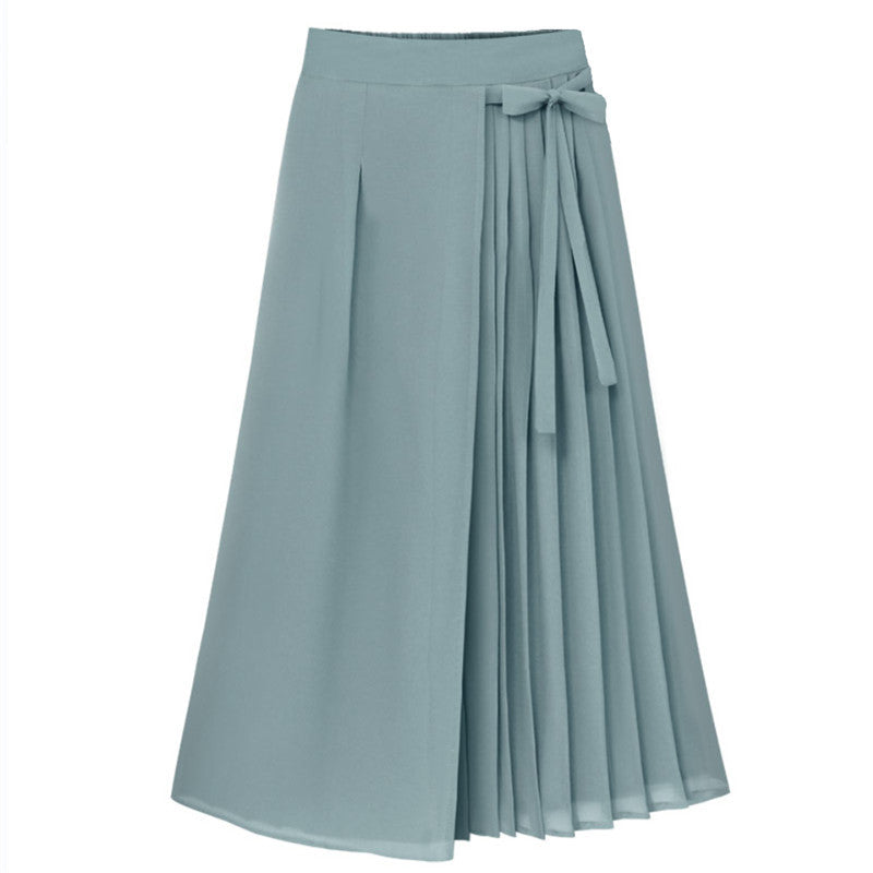 Damen Eleganter Plisseerock mit seitlichem Taillengürtel Drune