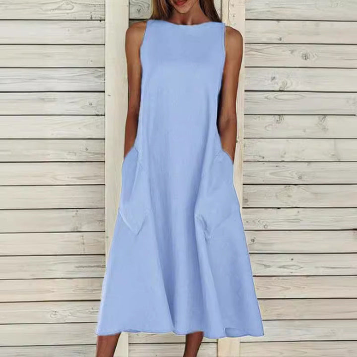 Damen luftiges Maxikleid mit praktischen Seitentaschen Drune