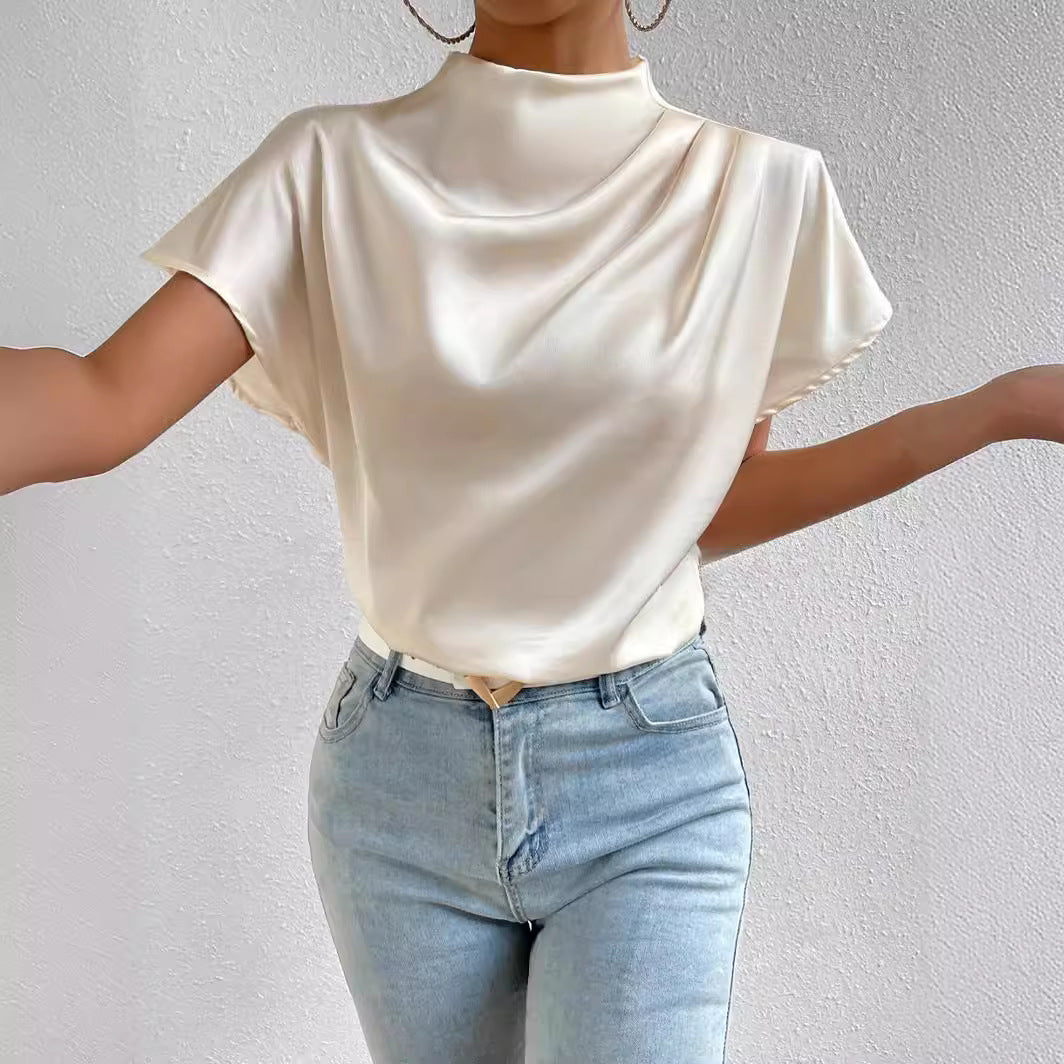 Damen Modisches Satin-Blusenshirt Drune