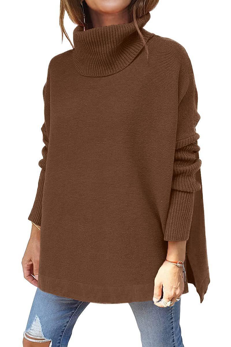 Damen gemütlicher Rollkragenpullover mit strukturiertem Design und weitem Schnitt Drune