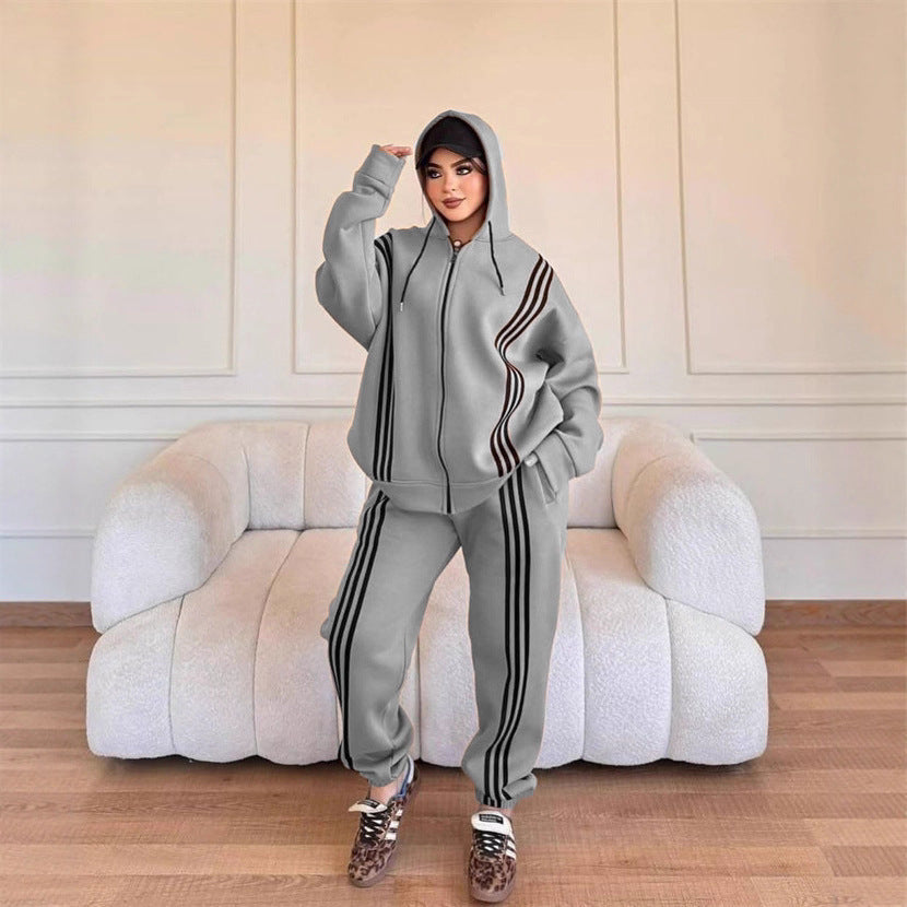 Damen Sportlicher Jumpsuit mit hohem Kragen und seitlichem Reißverschluss Drune