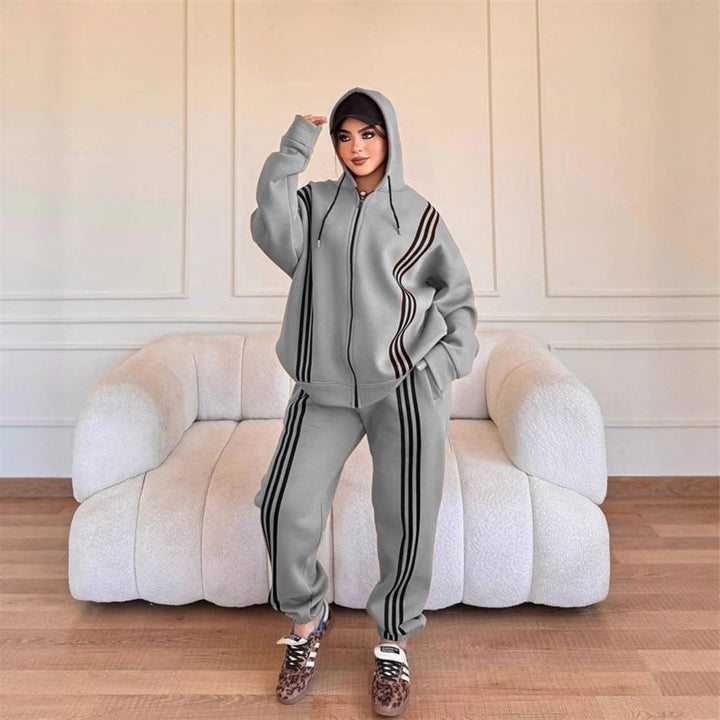 Damen Sportlicher Jumpsuit mit hohem Kragen und seitlichem Reißverschluss Drune