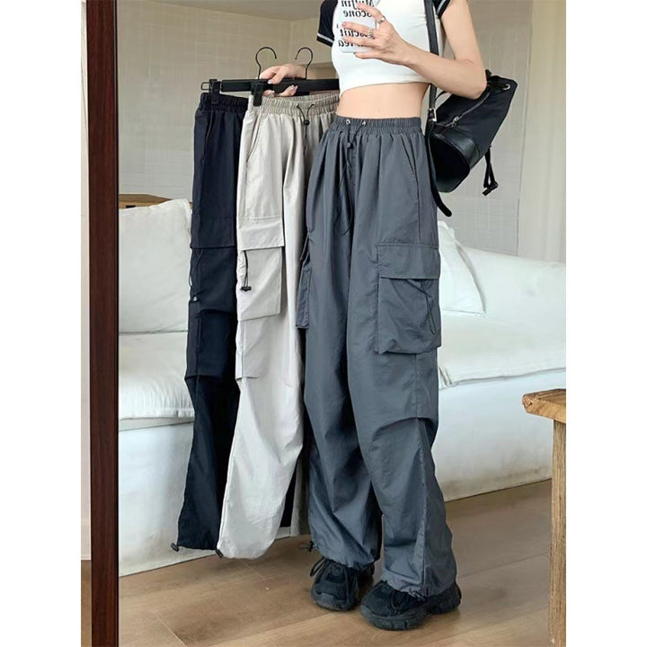 Damen Cargo-Hose mit seitlichen Taschen und elastischem Bund Drune