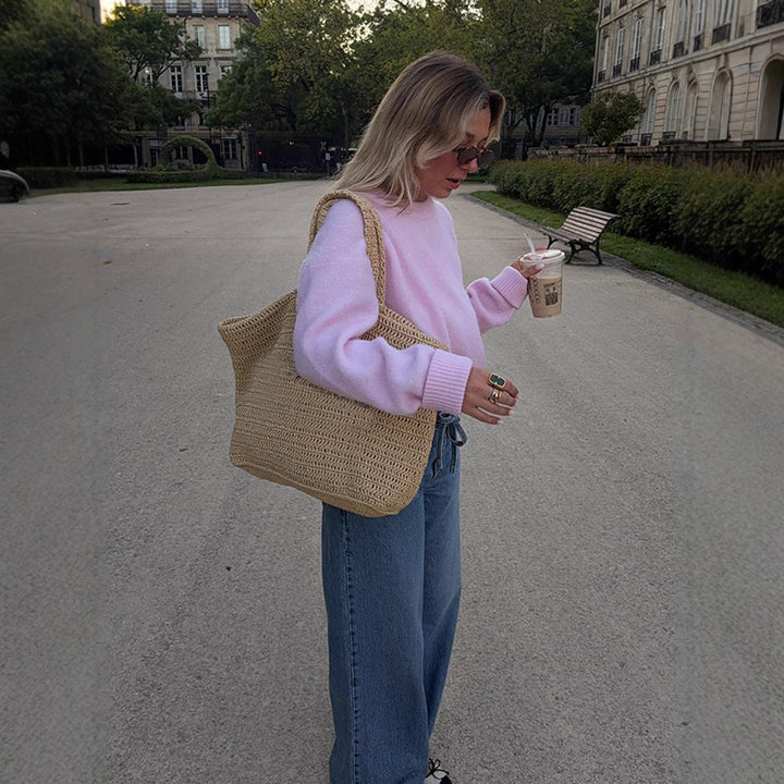 Damen lässiger Sweater mit oversized Schnitt und angenehmer Baumwollmischung Drune