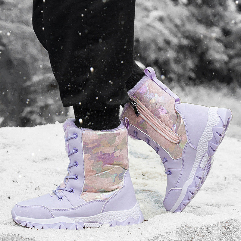 Damen Gefütterte Winterboots mit rutschfester Sohle und modischem Design Drune