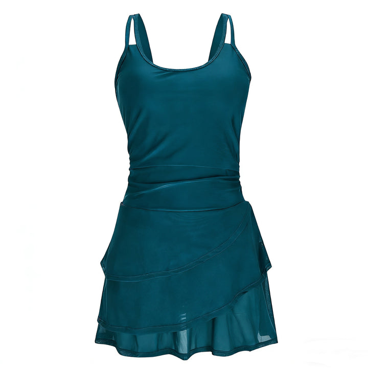 Damen Sportliches Schwimmbadkleid mit integrierter Shorts Drune