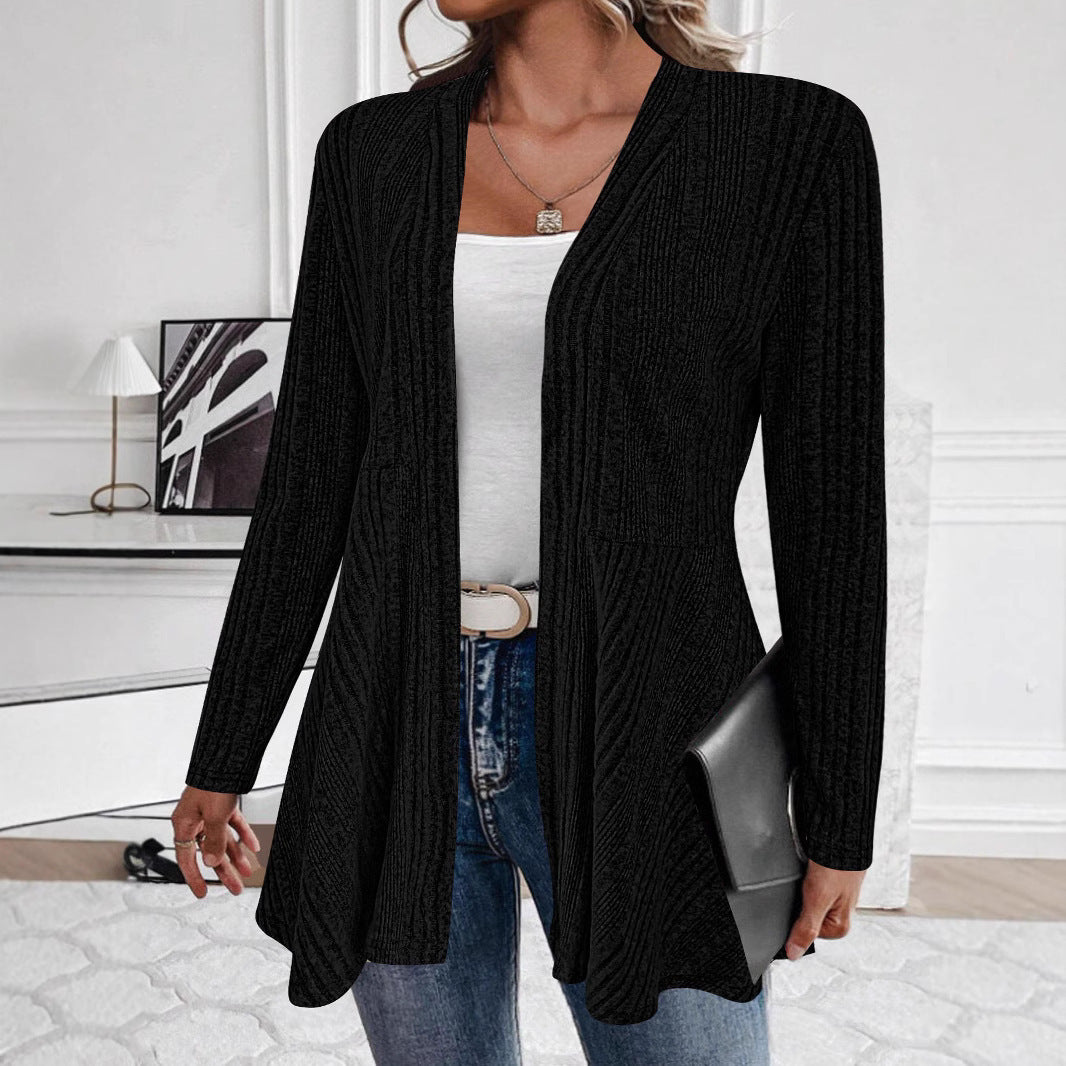 Damen Strickjacke mit offener Front und asymmetrischem Saum Drune