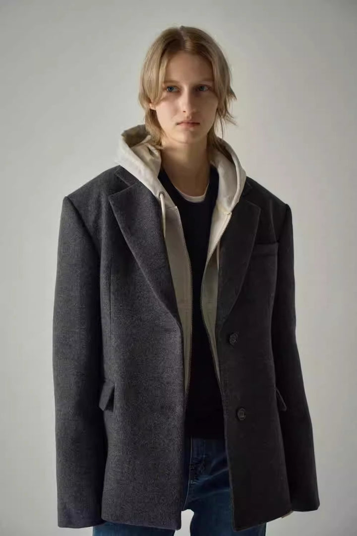 Damen eleganter Oversize-Blazer mit raffinierter Innenjacke Drune