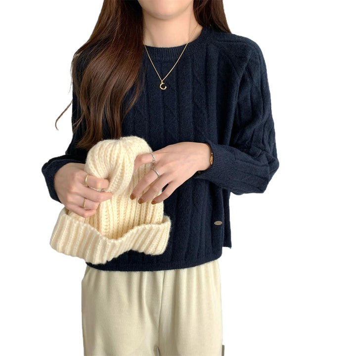 Damen Grobstrickpullover mit strukturiertem Muster und lässigem Schnitt Drune