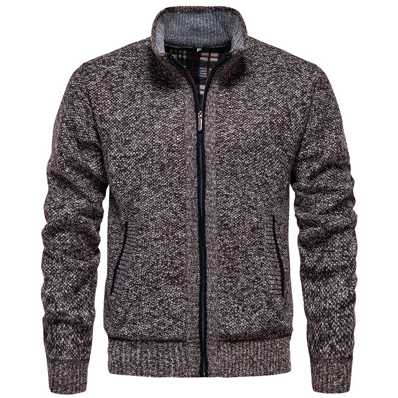 Herren Strickjacke mit hohem Kragen und praktischem Reißverschluss Drune