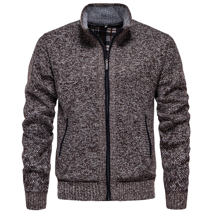 Herren Strickjacke mit hohem Kragen und praktischem Reißverschluss Drune