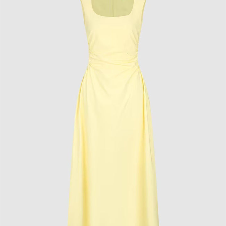 Damen elegantes Maxikleid mit quadratischem Ausschnitt und schmeichelndem Schnitt Drune