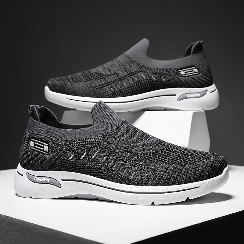 Damen nan ultraleichter gestrickter Slip-On Walking-Sneaker mit nahtlosem Sockenschaft und dämpfender EVA-Comfort-Zwischensohle Drune