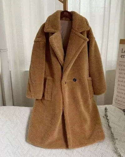 Damen gemütlicher oversized Wintermantel mit weichem Teddyfell Drune