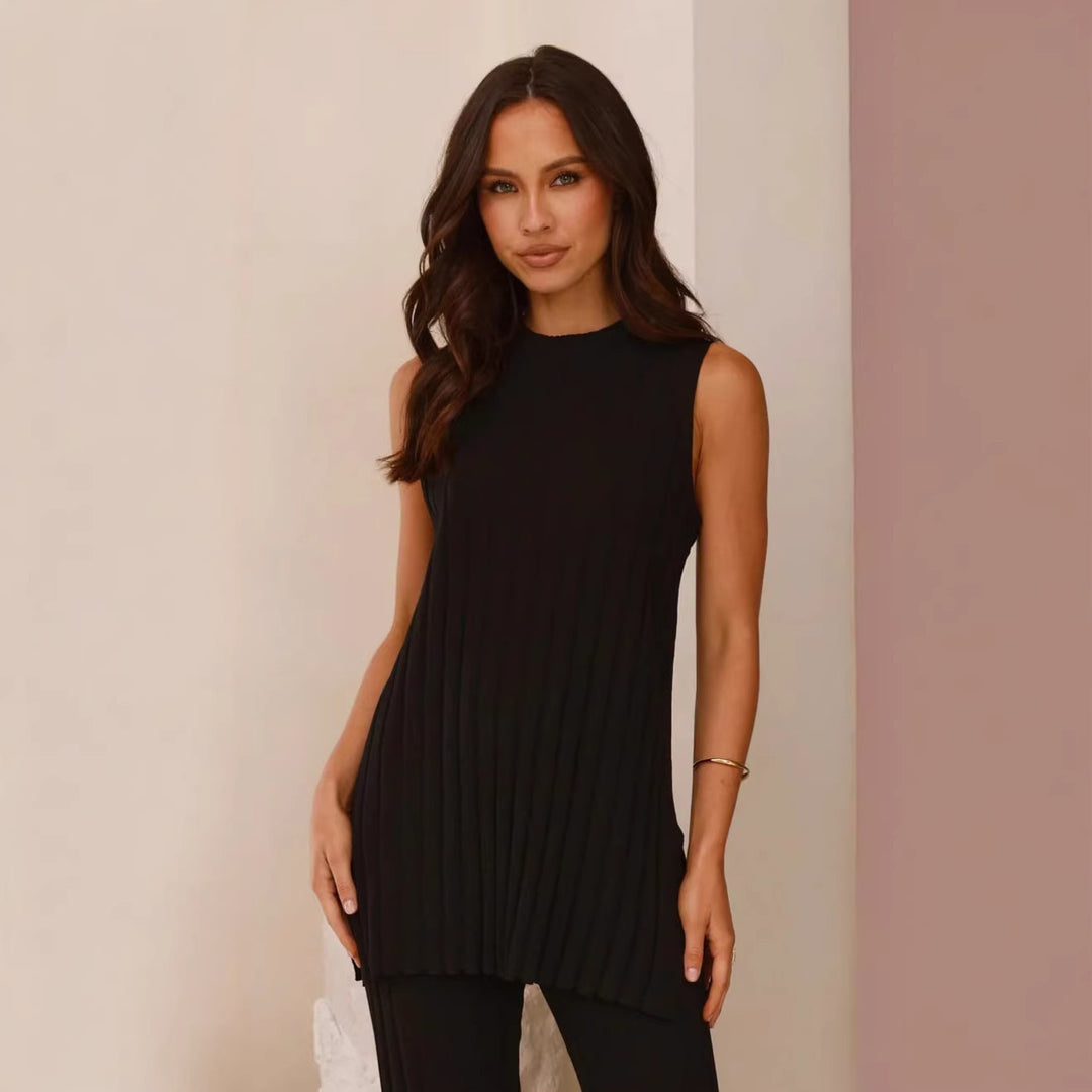 Damen elegantes und lässiges Rib-Loungewear-Set Drune