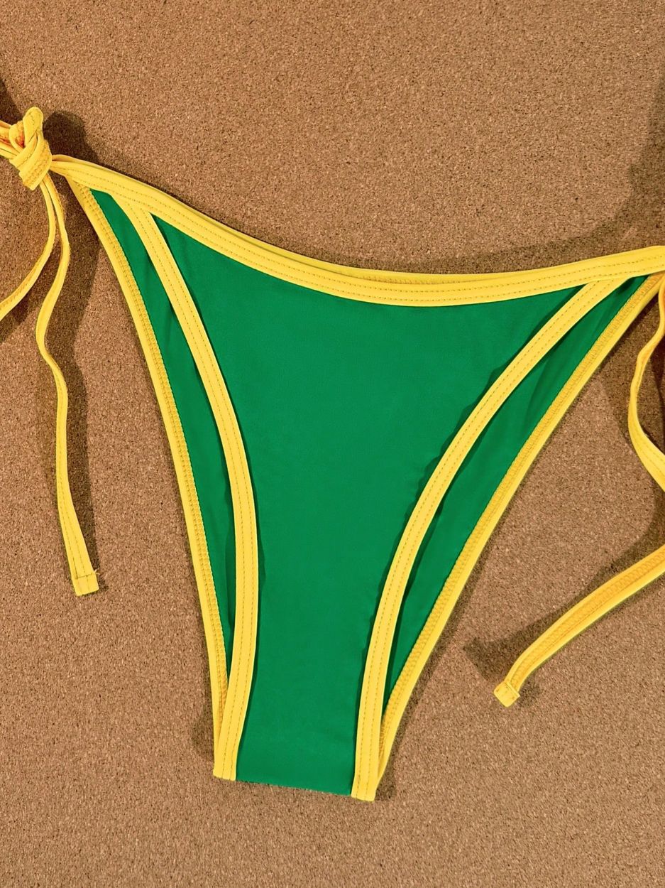 Damen Bikiniset mit verstellbaren Trägern und hohem Beinausschnitt Drune