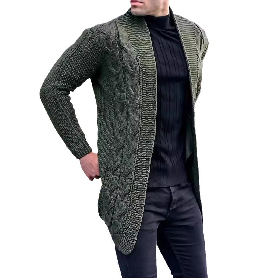 Herren Grobstrick Cardigan mit modischem Zopfmuster und lässigem Schnitt Drune