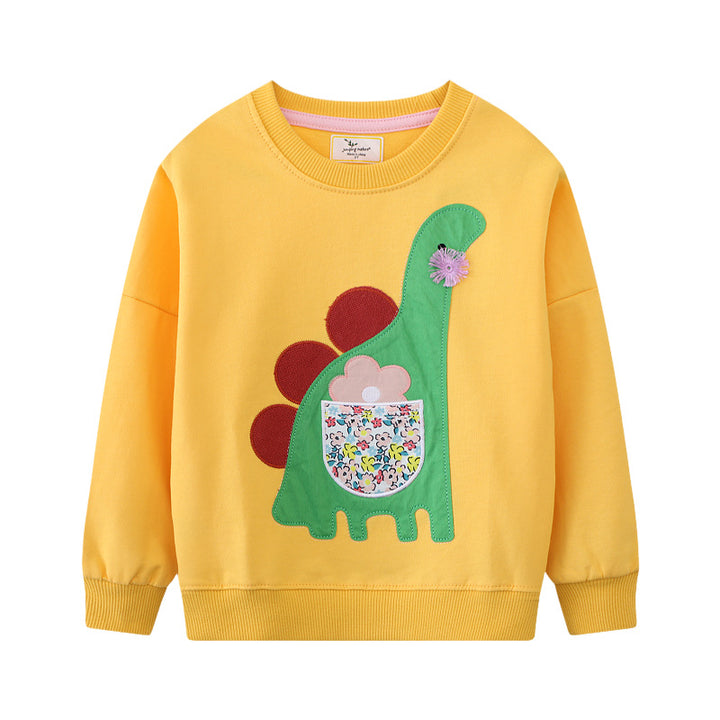 Mädchen Sweatshirt mit kreativem Dinosaurier-Design Drune
