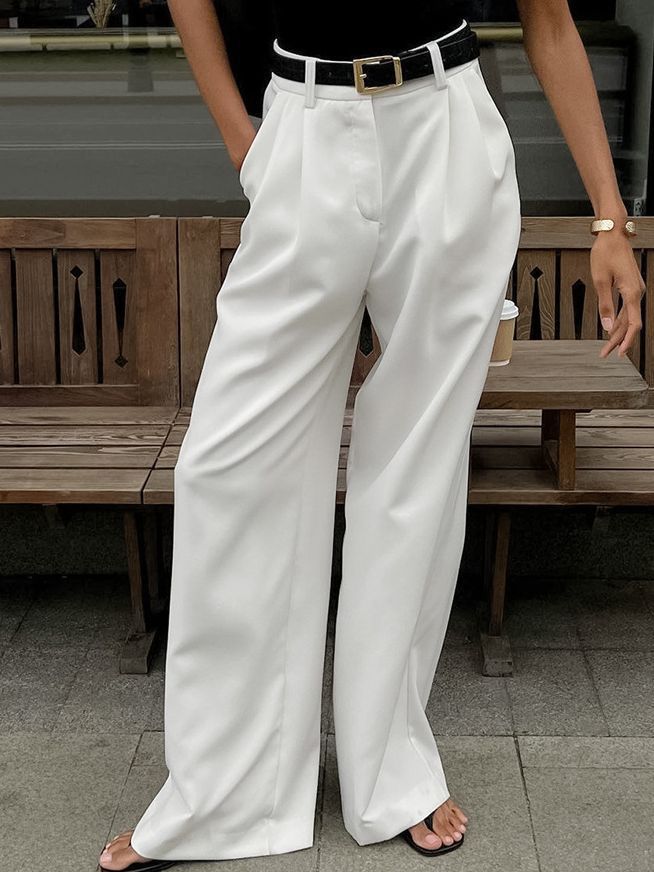 Damen Hochtaillierte Marlenhose Drune
