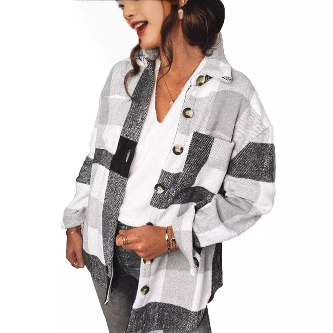 Damen Karierte Overshirt Drune