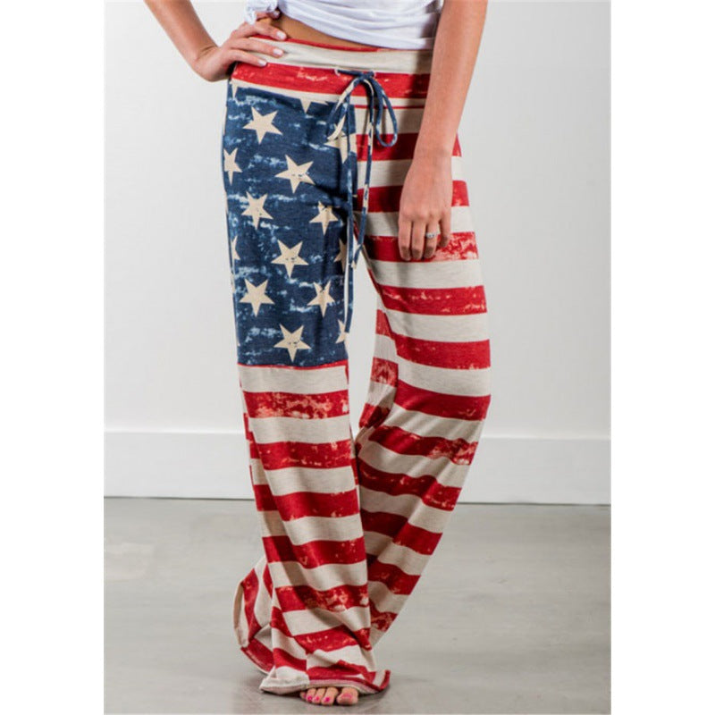 Damen Freizeit-Hose mit Flaggenmotiv und lässigem Schnitt Drune
