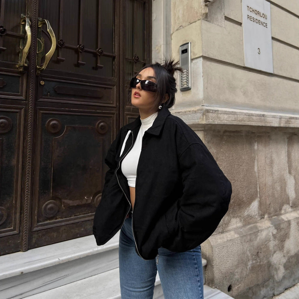 Damen modische und lässigeOversized Jacke Drune