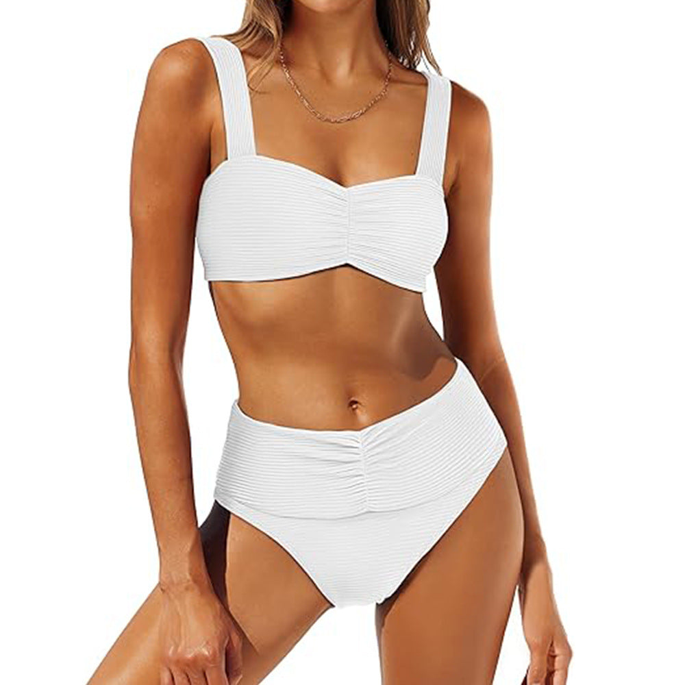 Damen Hochgeschnittener Bikini mit Raffung Drune