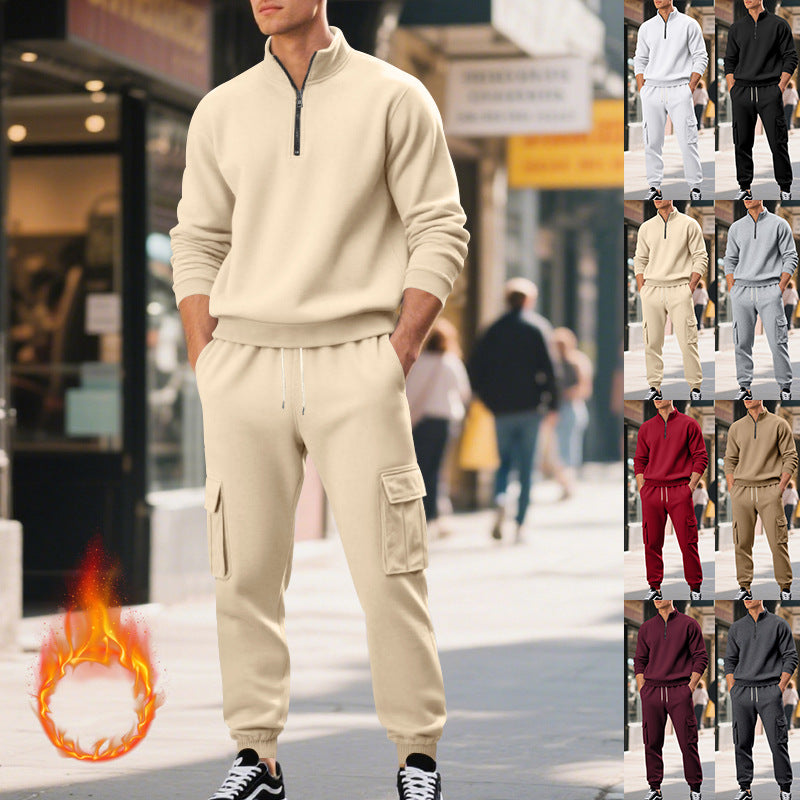 Herren Sportliches Freizeit-Outfit mit Reißverschluss und praktischen Cargo-Taschen Drune